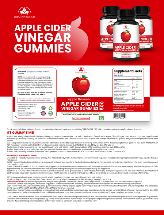 Apple Cider Vinegar Gummies with Pomegranate, Beet Root And Vitamin B6