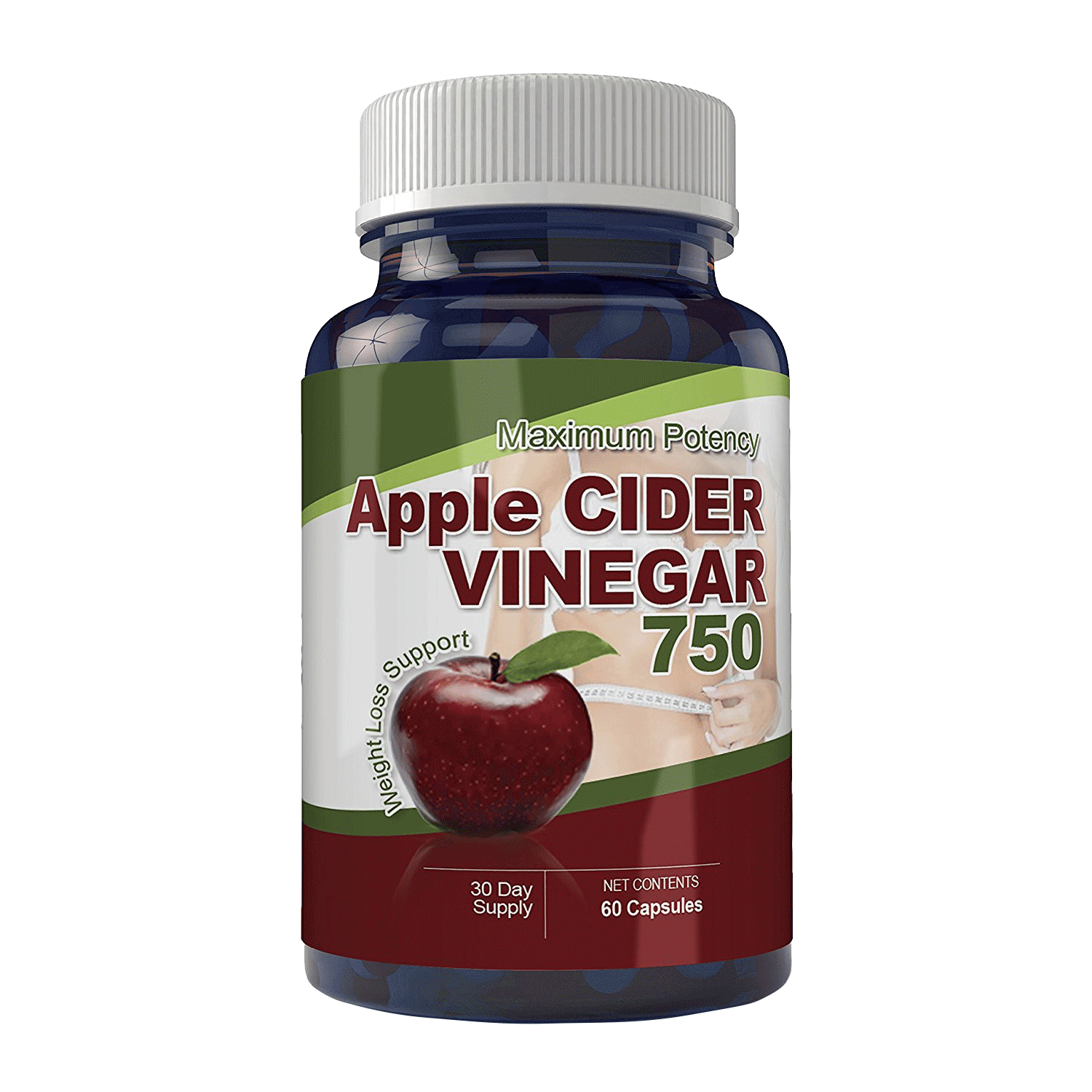 Maximum Potency 750mg Apple Cider Vinegar Capsules (60 Count)