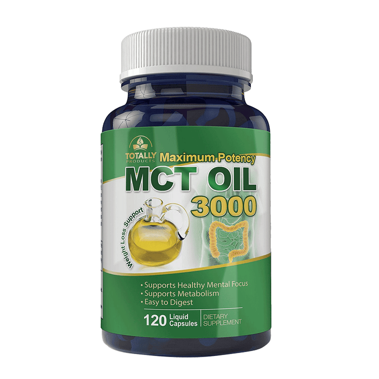 Maximum Potency 100% Pure MCT Oil Capsules - 3000 mg - 120 Cold Pressed Softgels