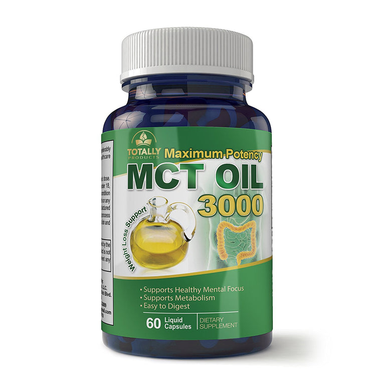 Maximum Potency 100% Pure MCT Oil Capsules - 3000mg (60 Cold Pressed Softgels)