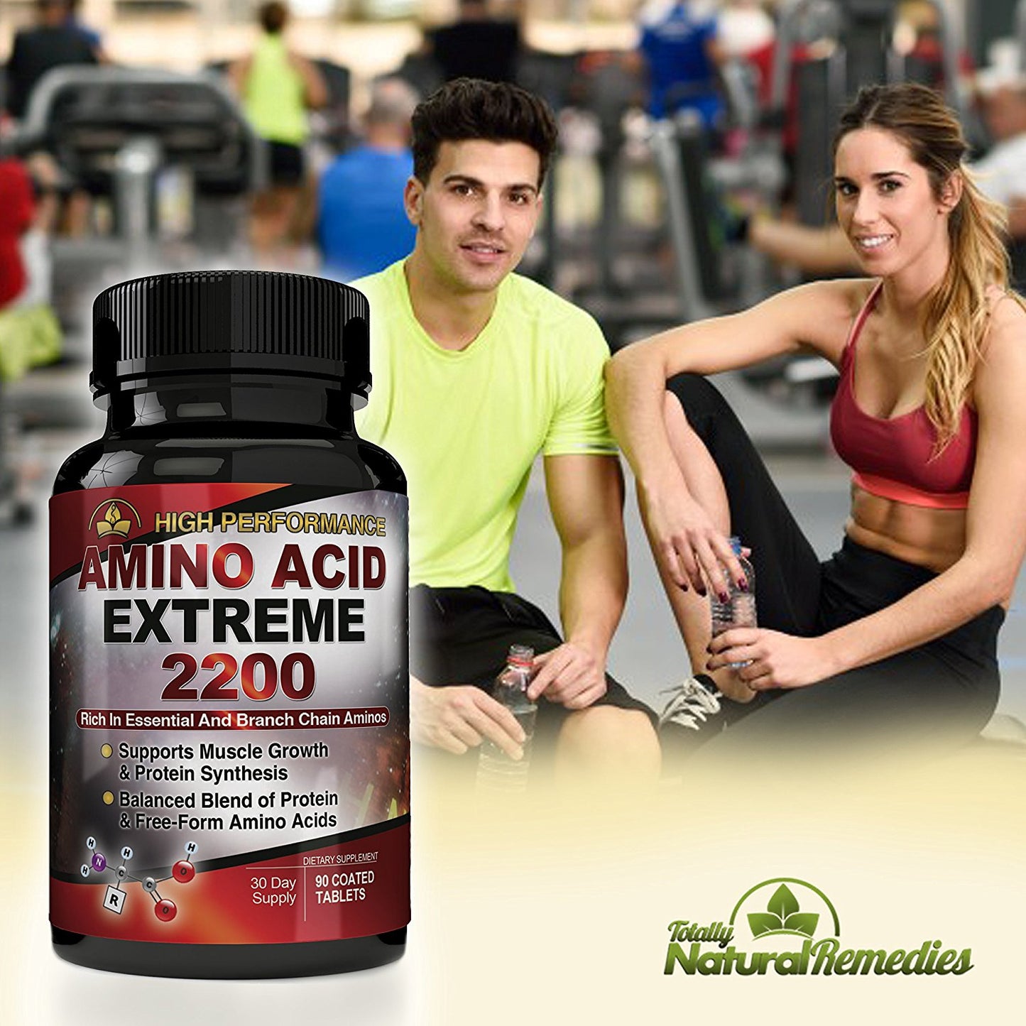 BCAA Amino Acid Extreme 2200 mg - High Performance Branch Chain Amino Acid Formula (90 Capsules)