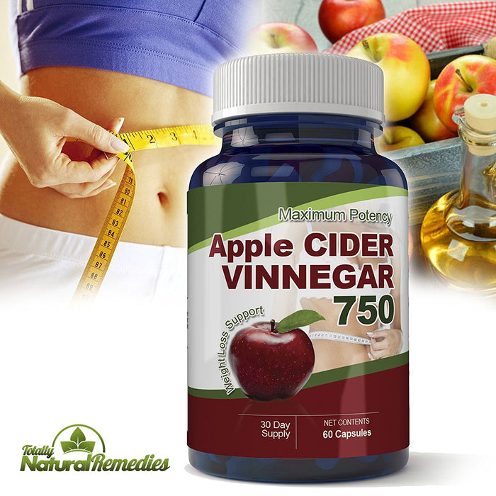 Maximum Potency 750mg Apple Cider Vinegar Capsules (60 Count)