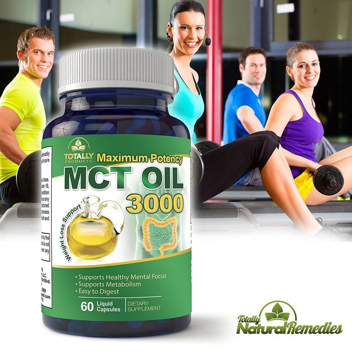 Maximum Potency 100% Pure MCT Oil Capsules - 3000mg (60 Cold Pressed Softgels)
